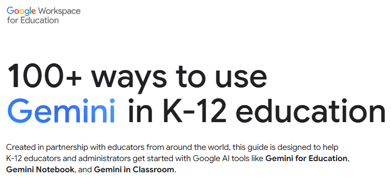 100 ways to use Gemini in K-12
